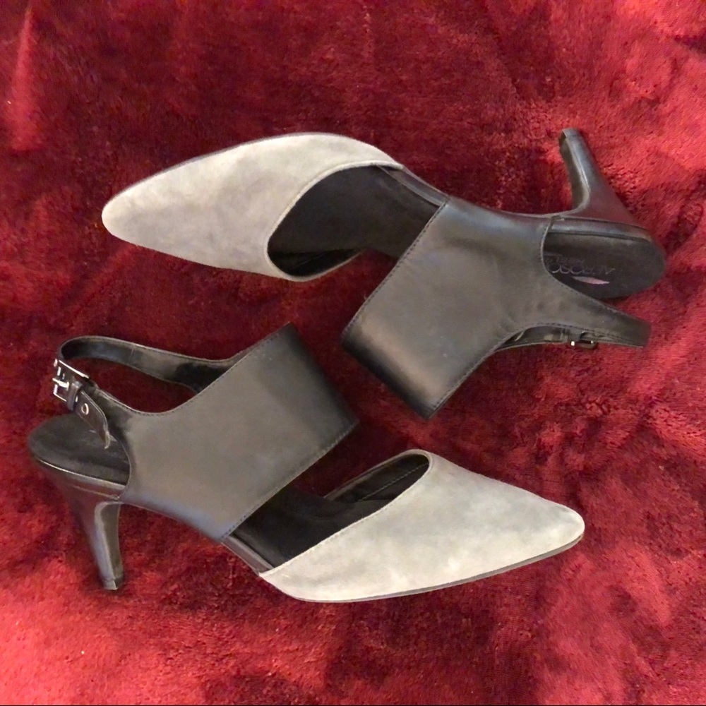 Aerosoles | Gray suede / black leather heels - Picture 3 of 7